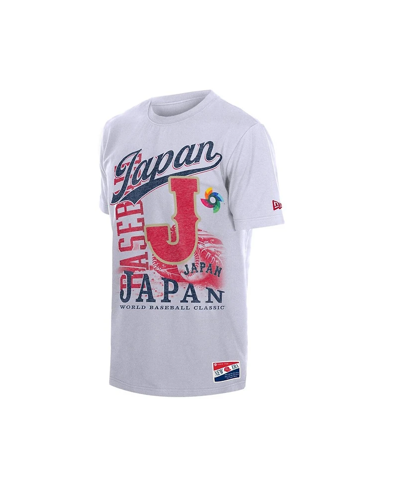 New Era Men's White Japan Baseball 2026 World Baseball Classic Oversized Throwback Distressed T-Shirt