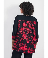 Avenue Plus Marion Mixed Media Women's Tunic