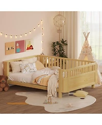 Streamdale Furniture Queen Wood Platform Bed, Low Profile