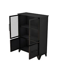 Streamdale Furniture Metal Storage Cabinet with 4 Doors and Adjustable Shelf