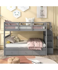 Streamdale Furniture Full/Full Bunk Bed w/ Drawer, Storage and Rail