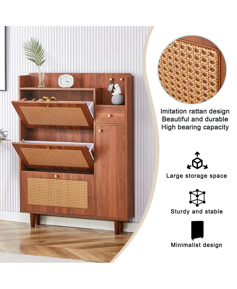 Streamdale Furniture Minimalist Mdf Shoe Cabinet