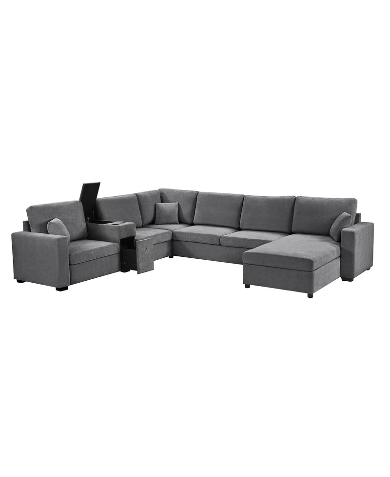 Streamdale Furniture 5-Seat U-Shape Sectional Sofa with Chaise and Storage