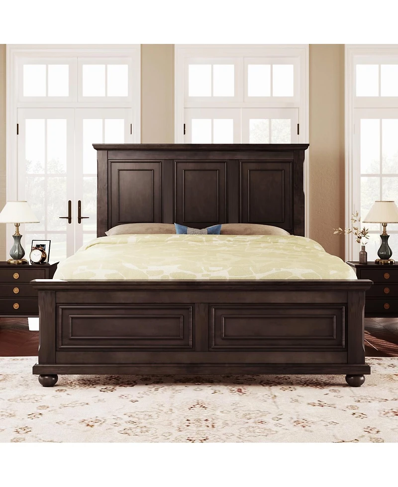 Streamdale Furniture Streamdale Vintage Pinewood King Headboard Bed Frame