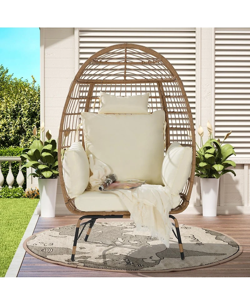 Streamdale Furniture Wicker Egg Chair with Cushion (Indoor/Outdoor)