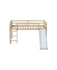 Streamdale Furniture Low Loft Bed with Slide and Ladder