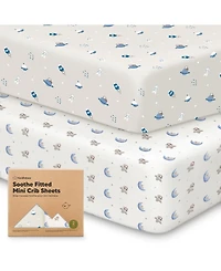 KeaBabies Mini Crib Sheets for Baby Girls, Boys, 2-Pack Soothe Pack and Play Fitted, N Mattress Sheet