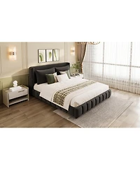 Streamdale Furniture Upholstered Platform Bed with 2 Pillows