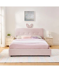 Streamdale Furniture Kids Upholstered Bed w/ Rabbit Headboard