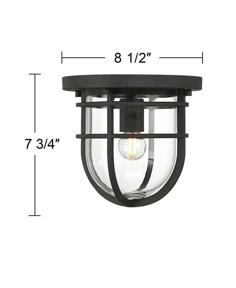John Timberland Ballast 7 High Modern Outdoor Flush-Mount Light Fixture Ceiling Porch Weatherproof Textured Finish