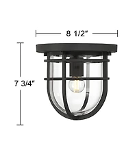 John Timberland Ballast 7 High Modern Outdoor Flush-Mount Light Fixture Ceiling Porch Weatherproof Textured Finish