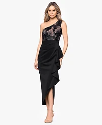 Betsy & Adam Women's One-Shoulder Midi Dress