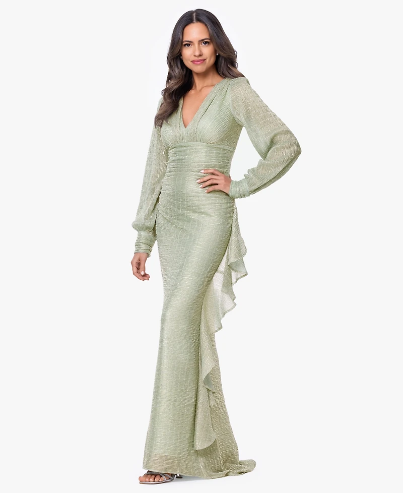 Betsy & Adam Women's V-Neck Ball Gown