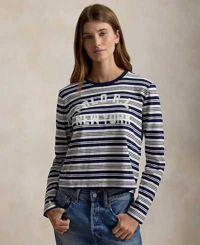 Polo Ralph Lauren Women's Striped Crewneck Long-Sleeve T-Shirt