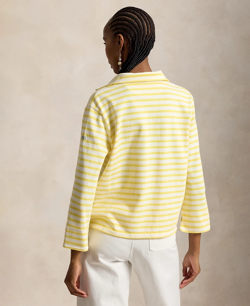 Polo Ralph Lauren Women's Striped Split-Placket Mariner Pull-On T-Shirt