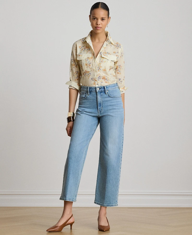 Lauren Ralph Women's Classic Fit Floral Voile Shirt