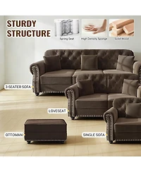 Streamdale Furniture Velvet Ottoman for Sofas in Living Rooms, Offices