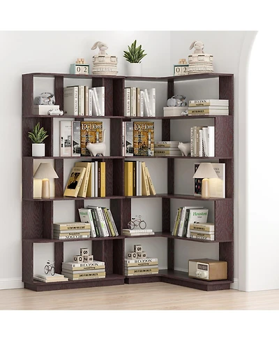 Streamdale Furniture 90cm Corner Bookshelf + 80cm Extendable Bookcase Set