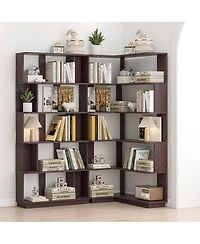 Streamdale Furniture 90cm Corner Bookshelf + 80cm Extendable Bookcase Set
