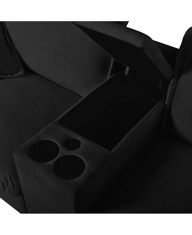 Streamdale Furniture Modular U-Shape Cloud Couch with Storage and Usb