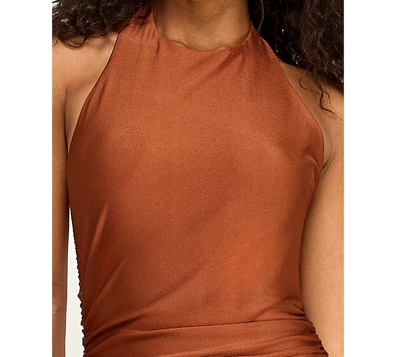 Seni & Cade Women's Halter Neck Draped Mini Dress