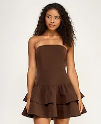 Seni & Cade Women's Strapless Drop-Waist Tiered Mini Dress