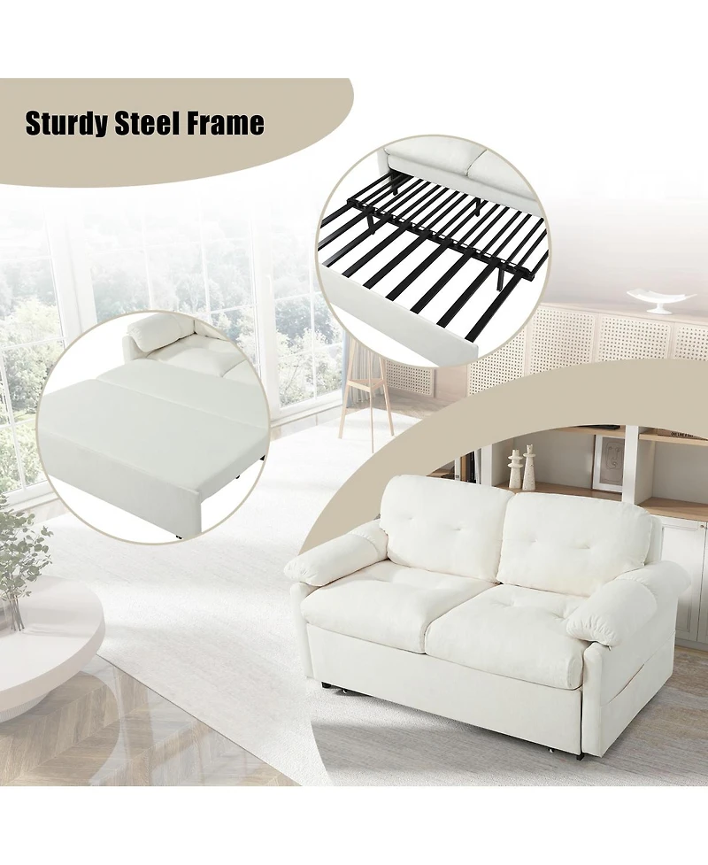 Streamdale Furniture Convertible Pull-Out Queen Sleeper Sofa with Storage