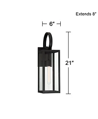 John Timberland Mira High Farmhouse Rustic Lantern Outdoor Wall Light Fixture Mount Porch House Edison Bulb Finish
