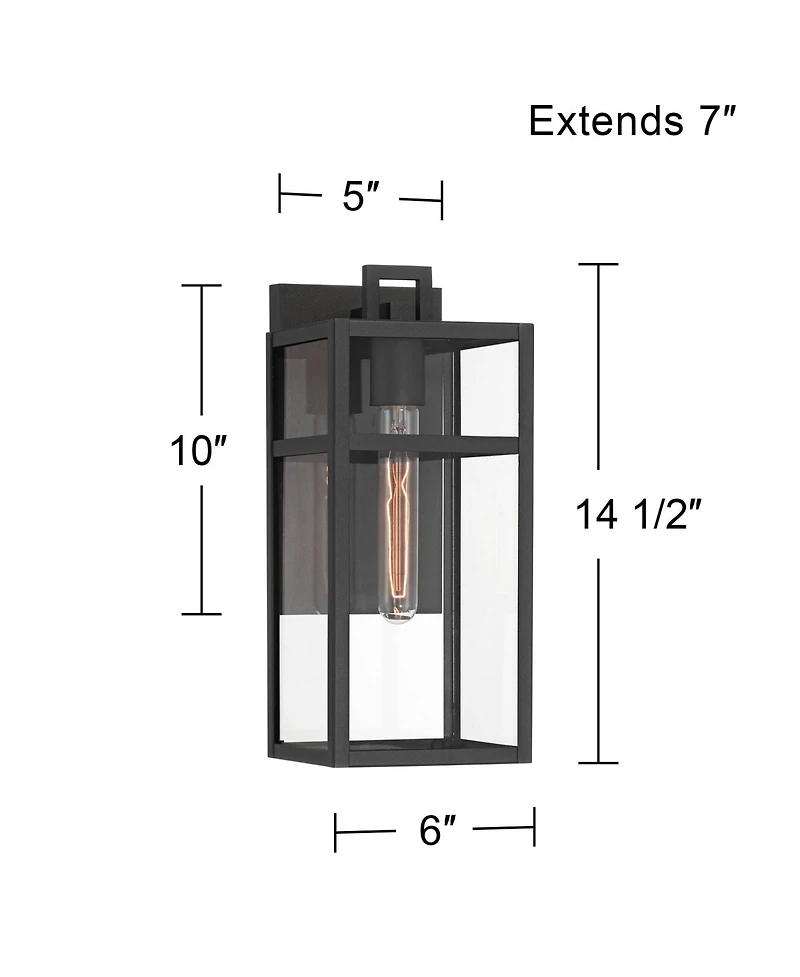 John Timberland San Lucas 14 High Modern Outdoor Wall Light Fixture Mount Porch House Weatherproof Sand Glass Shade