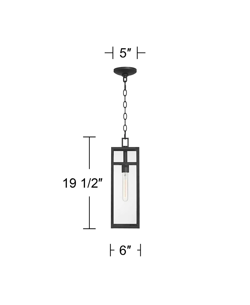 John Timberland San Lucas 19 High Modern Outdoor Pendant Light Fixture Ceiling Porch House Hanging Sand Glass Shade