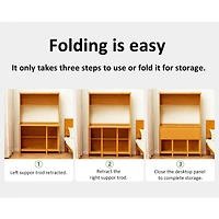 Streamdale Furniture Bamboo Folding Table for Office, Bedroom, Living Room
