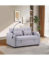 Streamdale Furniture Multifunctional Foldable Sofa Bed, Usb, Stand