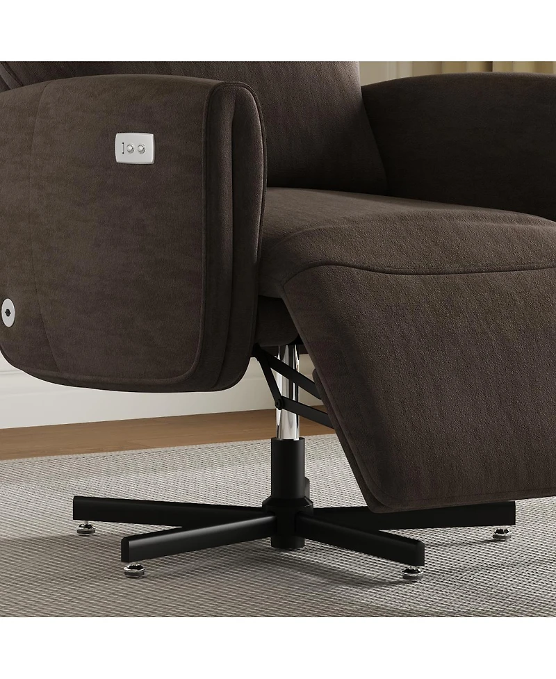 Streamdale Furniture Electric Swivel Recliner w/ Usb/Type-c, Velvet Accent Chair