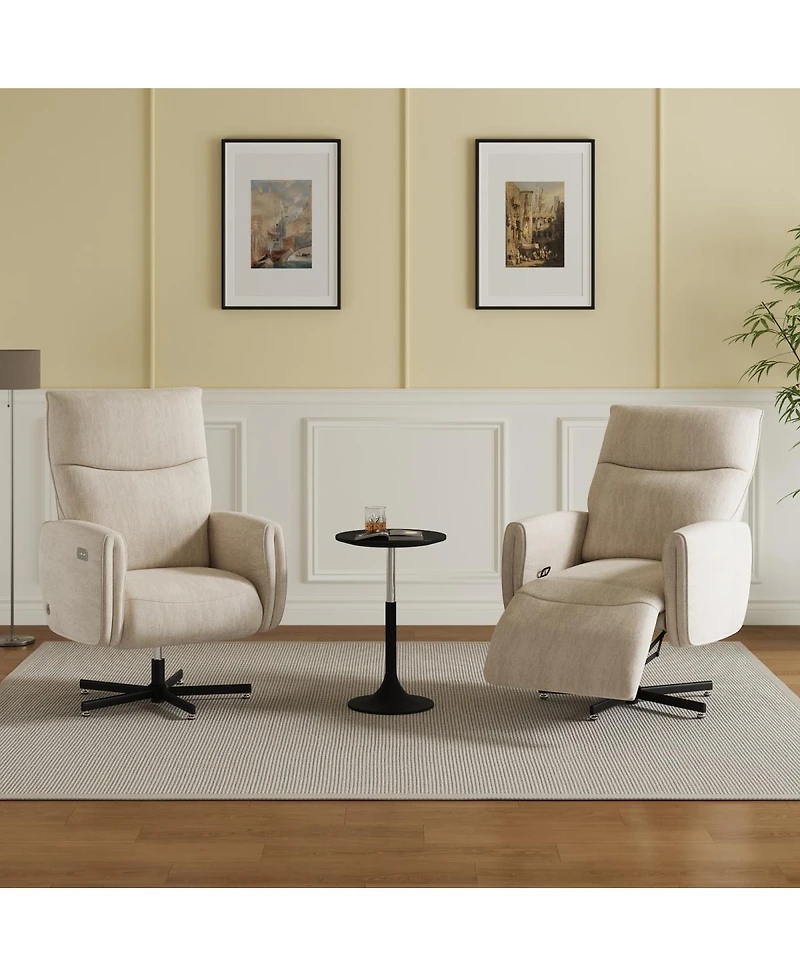 Streamdale Furniture Electric Swivel Recliner with Usb/Type-c Charging