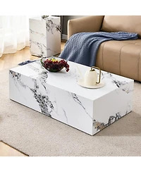 Streamdale Furniture Marble Pattern Mdf Coffee Table - Luxurious Living Room Accent