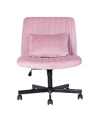 Streamdale Furniture Velvet Criss Cross Armless Office Chair