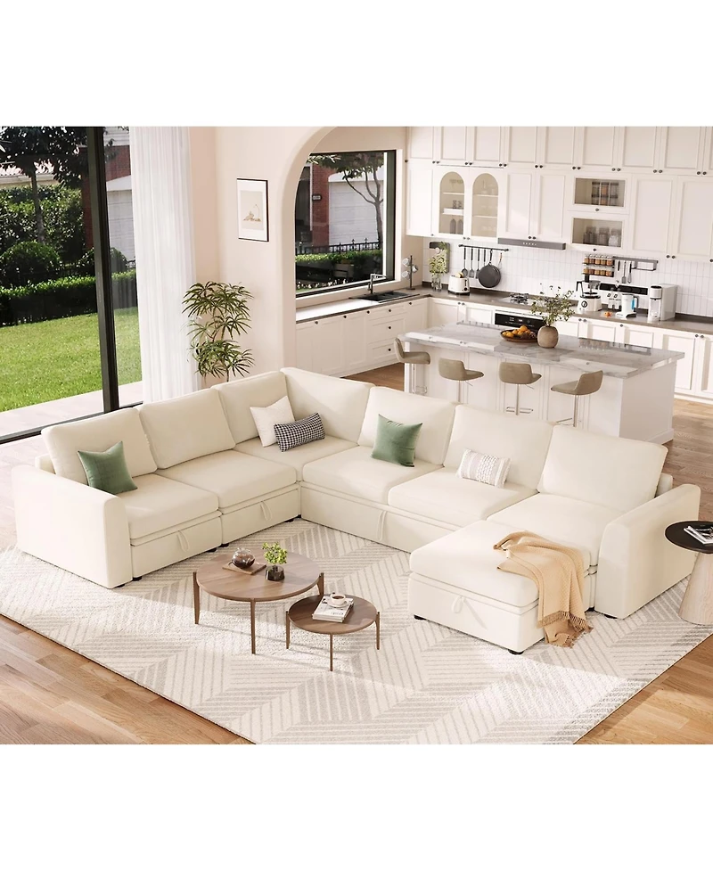 gaomon Sectional Sleeper Sofa with Pull Out Bed