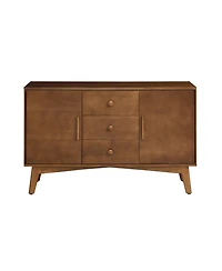 Rainsken Buffet Cabinet, 47.3" Mid Century Modern Sideboard with 2 Doors and 3 Drawers, Accent Console Table for Kitchen, Living Room
