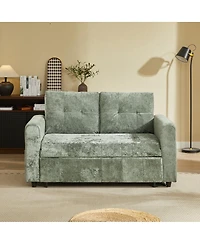 Streamdale Furniture Loveseat Sleeper Sofa with Usb Ports and Pillows