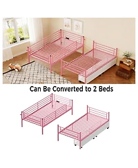 Streamdale Furniture Metal Bunk Bed w/Usb, Split, Storage
