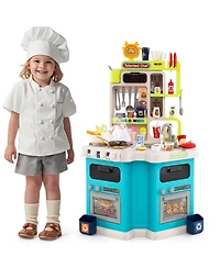 Slickblue Kids Corner Play Kitchen with Realistic Lights and Sounds
