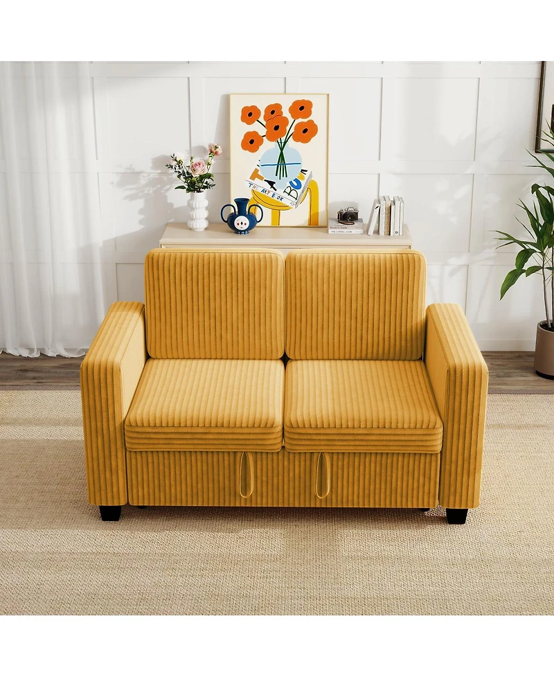 Streamdale Furniture Corduroy 2-Seat Pull-Out Sofa Bed