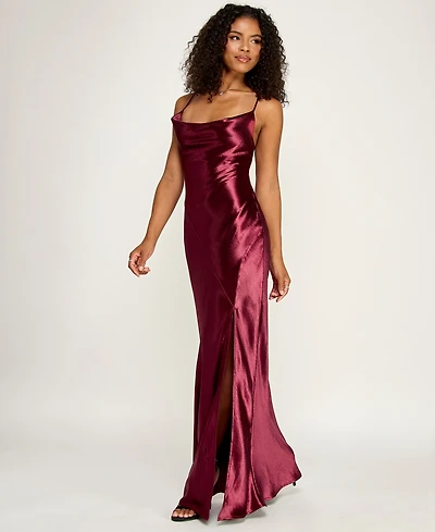 Emerald Sundae Women's Lace Back Scoop Neck Pull-On Gown
