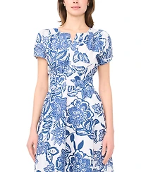 Msk Women's Short-Sleeve V-Neck Maxi Dress