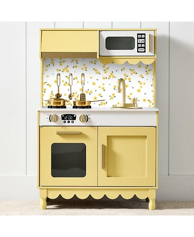 Best Choice Products Pretend Play Cottage Kitchen Wooden Toy Set for Kids w/ 5 Accessories, Oven