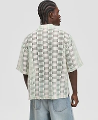Mode of One Men's Two-Tone Textured Camp Shirt, Macy's Exclusive