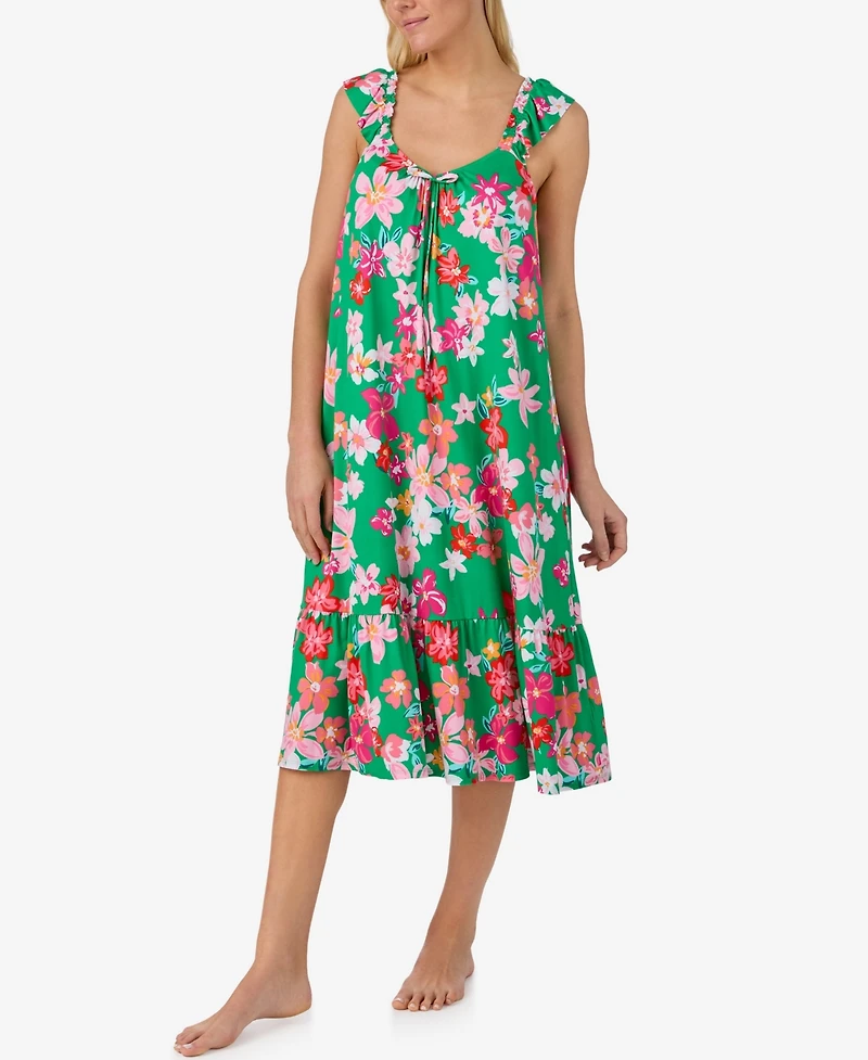 Ellen Tracy Women's V-Neck Midi Nightgown