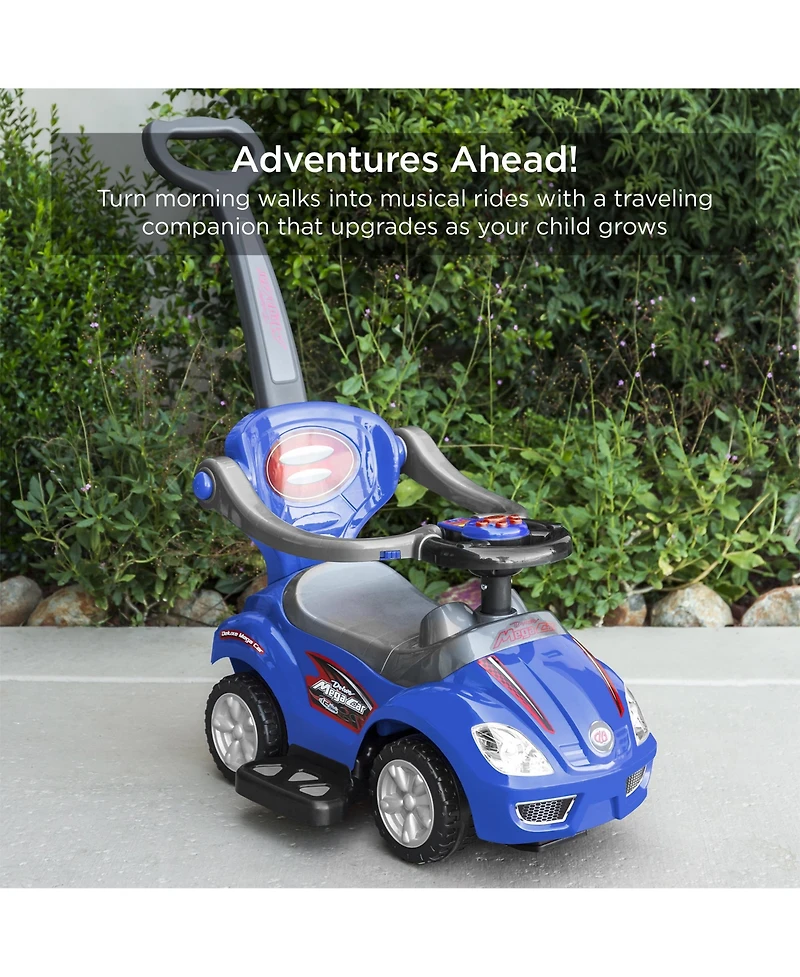 Best Choice Products 3-in-1 Kids Push and Pedal Toddler Ride On Wagon Play Toy Stroller w/ Sounds, Handle, Horn