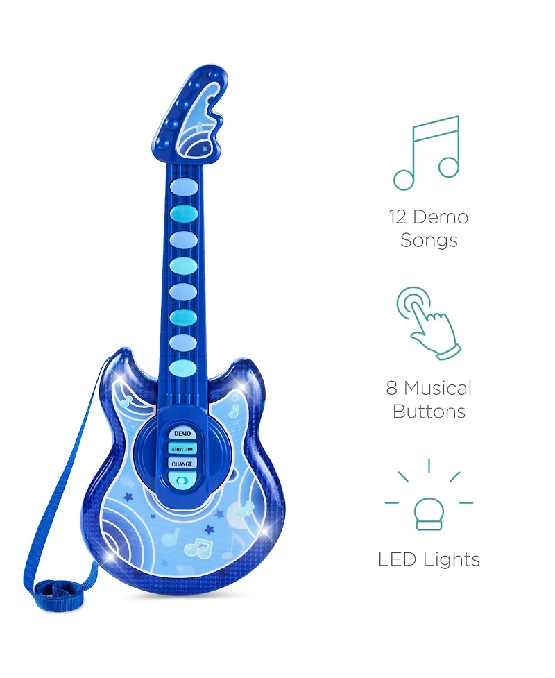 Best Choice Products 19in Kids Flash Guitar, Pretend Play Musical Instrument Toy for Toddlers w/ Mic