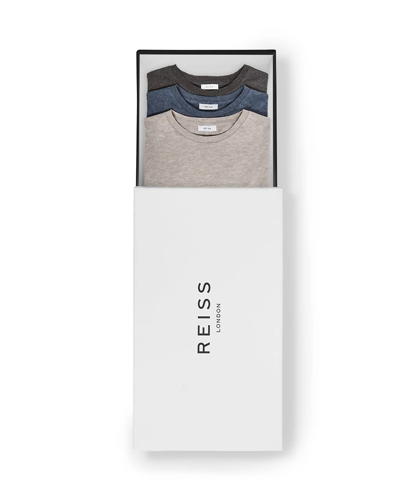Reiss Men's 3 Pack Cotton Crew Neck Tailored Fit T-Shirts